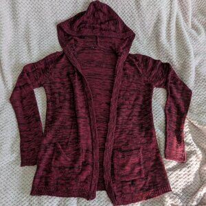 Red and black Arizona hooded cardigan